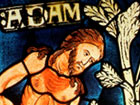 Adam als Gärtner, Glasfenster in Canterbury Cathedral