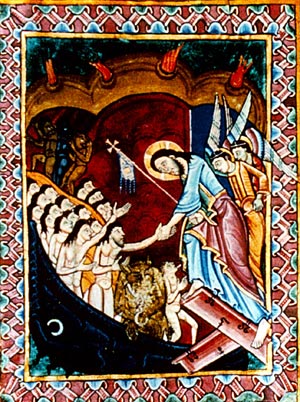Christ's descent into Hell. Miniature from St. Albans Psalter, ca 1125
