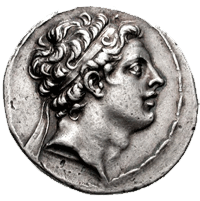Antiochus Epiphanes auf einer Münze