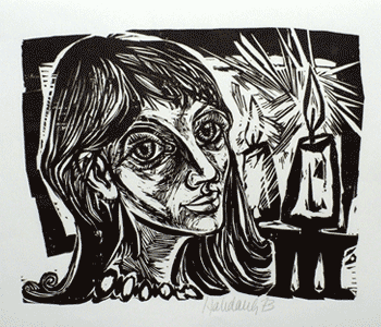 'Mädchen mit Kerze', 1973 - Walter Habdank. © Galerie Habdank