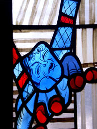 Weinender Engel - Glasfenster von Charles Crodel, Dreikönigskirche