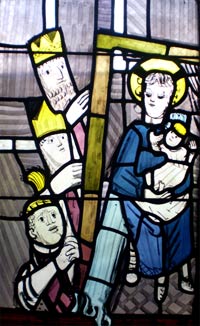 Die Drei Könige in Bethlehem - Ausschnitt aus Nordfenster von Charles Crodel, Dreikönigskirche