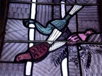 Peacocks - Ausschnitt aus Nordfenster von Charles Crodel, Dreikönigskirche