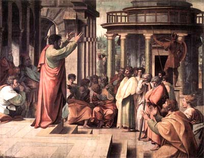 'St Paul Preaching in Athens', 1515, Raphael