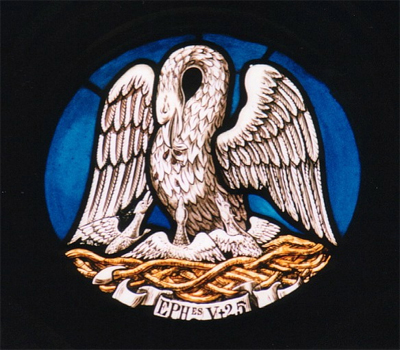 'Pelican stained-glass window', 1998, Rebecca Kennison