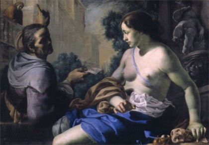 'David and Bathsheba
', 17th century, Bernardino Mei