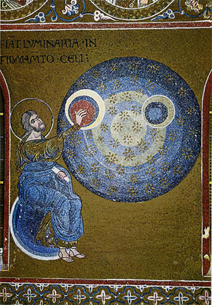 'Creation of moon, sun, etc' from book Monreale, die Kathedrale und der Kreuzgang“, Sizilia, 1976
