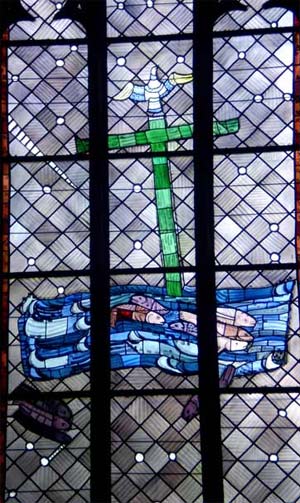 Taufe - Ostfenster von Charles Crodel, Dreikönigskirche