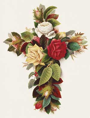 'Cross of Roses',  1861-1897, Whitney, Olive E. (artist); L. Prang & Co. (publisher)