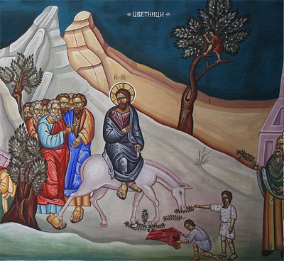 'Fresco of Entry into Jerusalem in the St. Elujah Church in Velgošti, Macedonia', 2010, Rašo