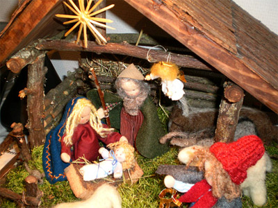 Krippe beim Vorweihnachtlicher Basar im Bezirk Berg, 2008, PSch
