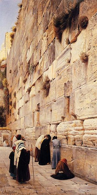 Die Klagemauer in Jerusalem, 1904, Gustav Bauernfeind