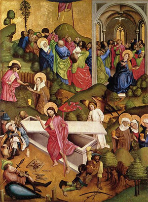 'Pfingstwunder und Auferstehung', Meister des Schöppinger Altars, um 1449