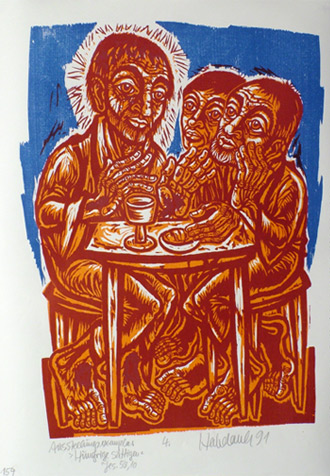 'Hungrige sättigen', 1991 - Walter Habdank. © Galerie Habdank