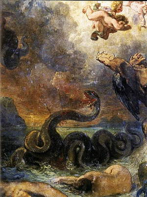 'Apollo Slays Python', 1850-1851, Eugène Ferdinand Victor Delacroix
