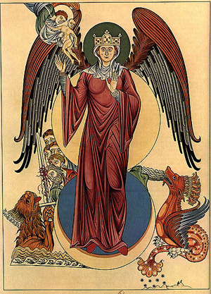 'Woman of the Apocalypse', XII c., w:Herrad of Landsberg