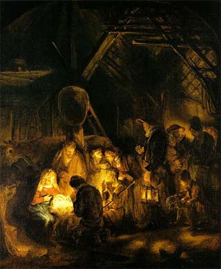 'The Adoration of the Shepherds', 1646,  Workshop of Rembrandt