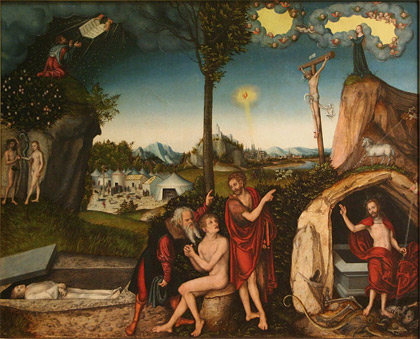 'The Law and the Gospel', 1529, Lucas Cranach der Ältere