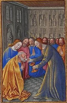 'Les Très Riches Heures du duc de Berry, Folio 189v - The Communion of the Apostles the Musée Condé, Chantilly.