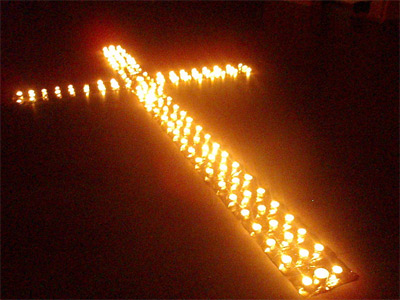 'A cross made by burning candle', 2009, Marius Aune